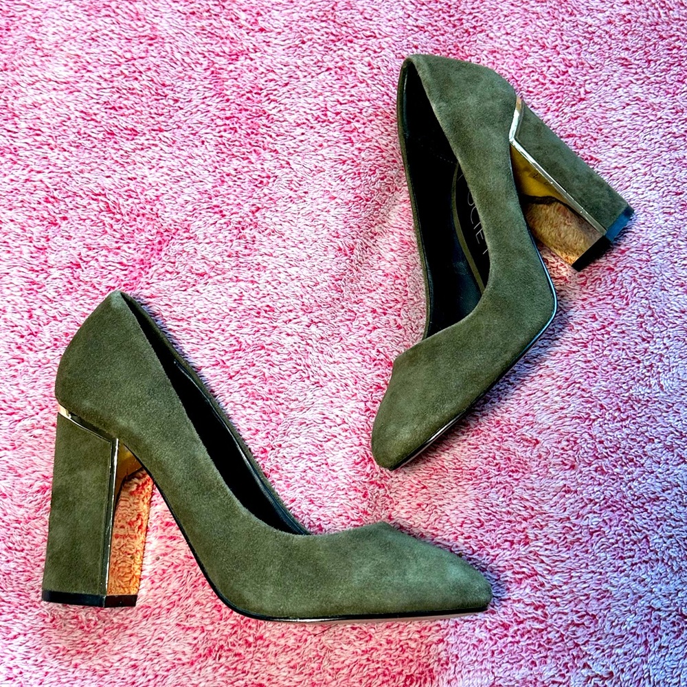 Sole Society Olive Chunky Heels 5.5